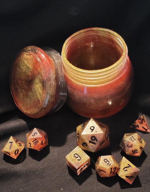 Multi Colored Dice and Jar Set