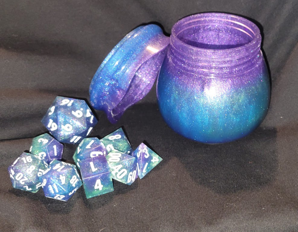 Multi Colored Dice and Jar Set